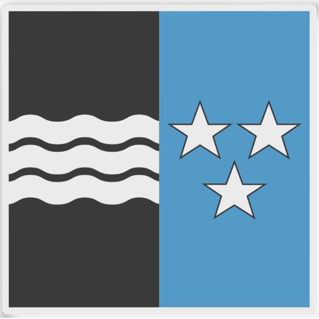 Adesivo Bandeira do Cantão de Aargau, Suiça (Frente)