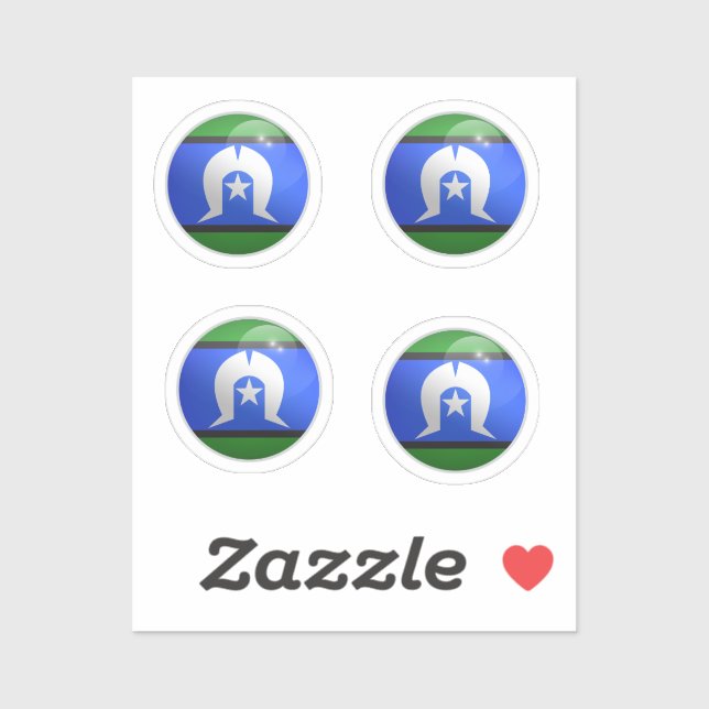 Adesivo Bandeira do Círculo Brilhante das Ilhas Estreitas  (Folha)