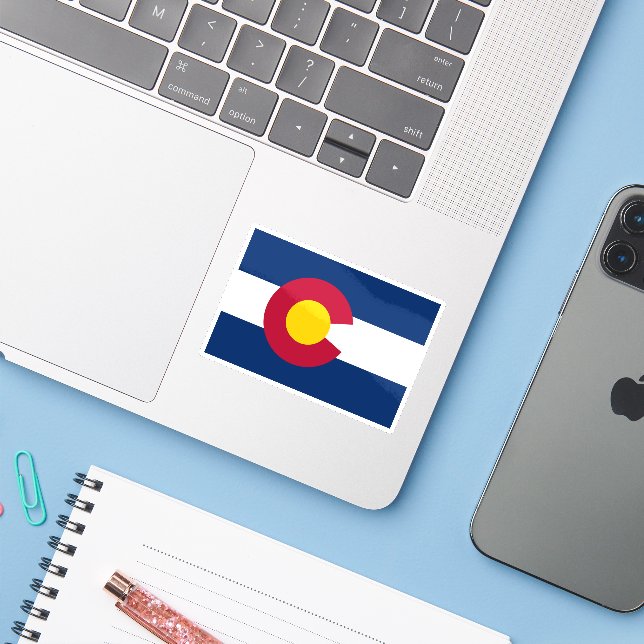 Adesivo bandeira do Colorado (Notebook com iPhone)