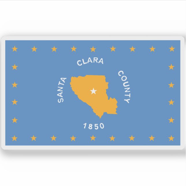 Adesivo Bandeira do Condado de Clara, Papais noeis, Califó (Frente)