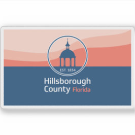 Adesivo Bandeira do condado de Hillsborough, Flórida