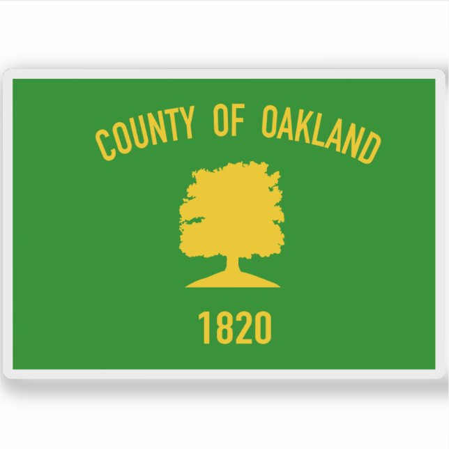 Adesivo Bandeira do condado de Oakland, Michigan (Frente)