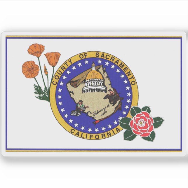 Adesivo Bandeira do condado de Sacramento, Califórnia (Frente)