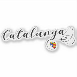 Adesivo Bandeira do coração da independência de Catalon