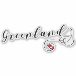 Adesivo Bandeira do coração de Greenland