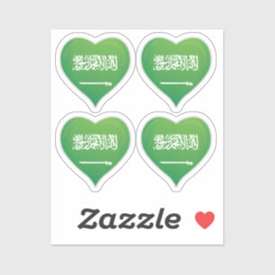 Adesivo bandeira do coração de orgulho do amor da Arábia S