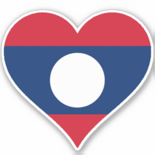 Adesivo Bandeira do Coração do Laos
