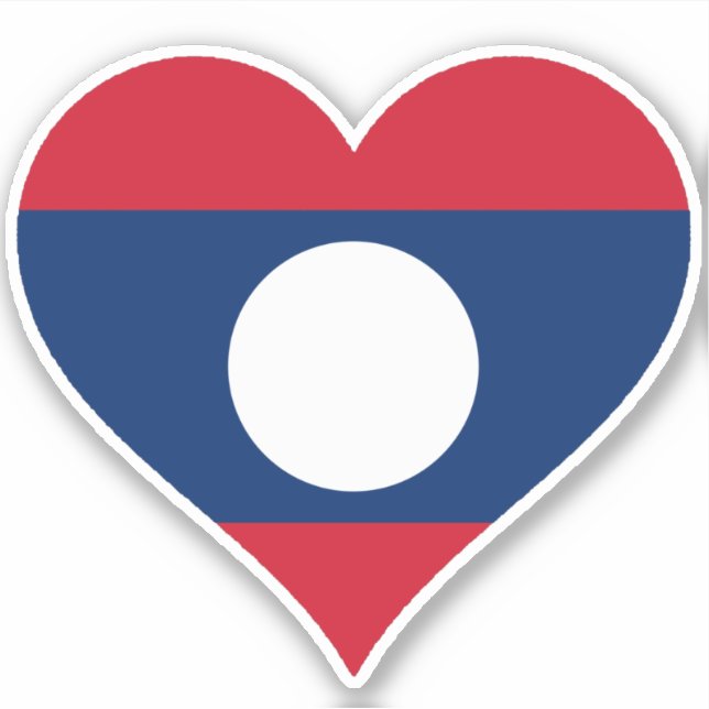 Adesivo Bandeira do Coração do Laos (Frente)