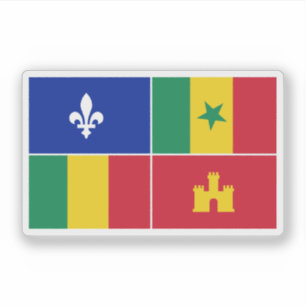 Adesivo bandeira do crioulo da Louisiana