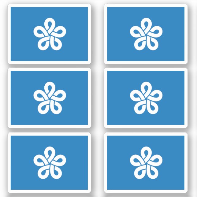 Adesivo Bandeira do Distrito de Fukuoka, Japão (Frente)