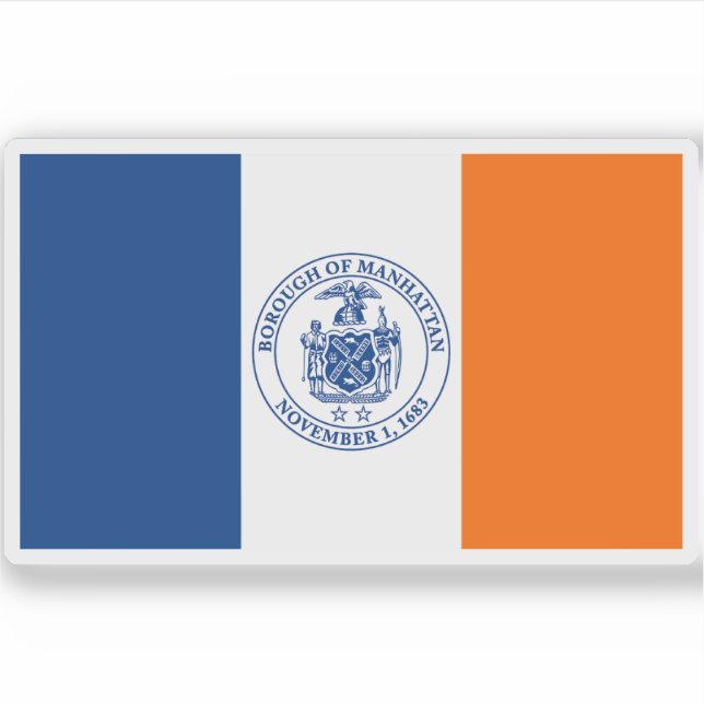 Adesivo Bandeira do distrito de Manhattan (Frente)
