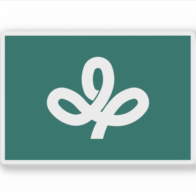 Adesivo Bandeira do Distrito de Miyagi, Japão (Frente)