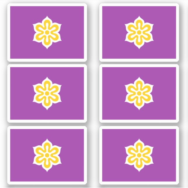 Adesivo Bandeira do Distrito de Quioto, Japão (Frente)