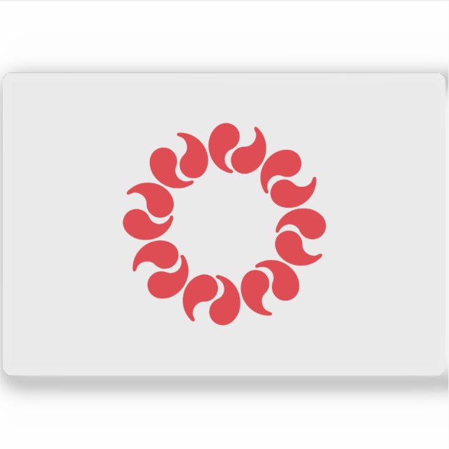 Adesivo Bandeira do Distrito de Saitama, Japão (Frente)