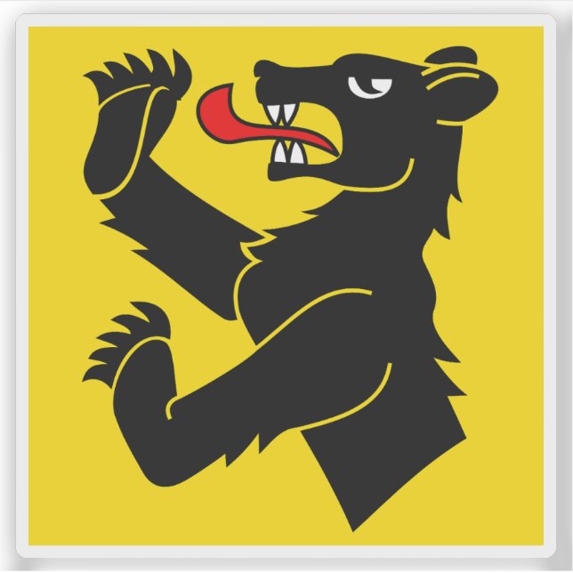 Adesivo Bandeira do distrito Obersimmental, Suiça (Frente)