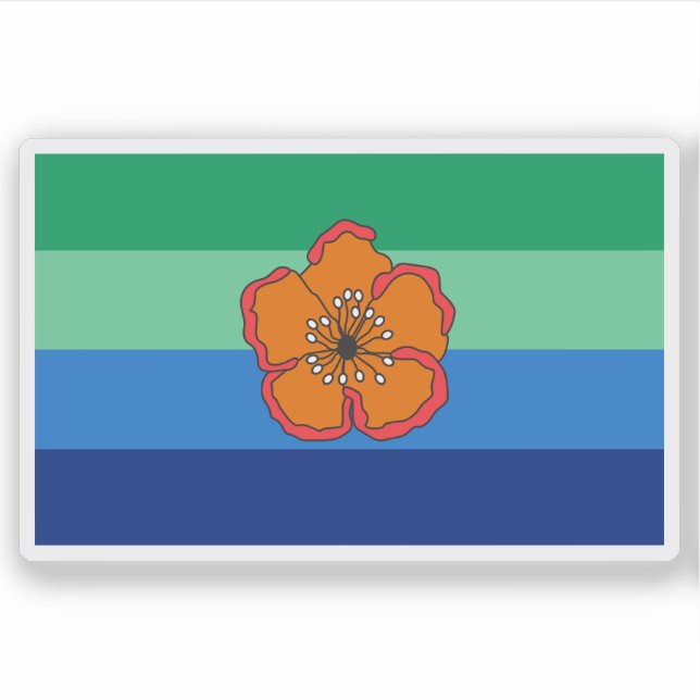 Adesivo Bandeira do Estado Angaur, Palau (Frente)