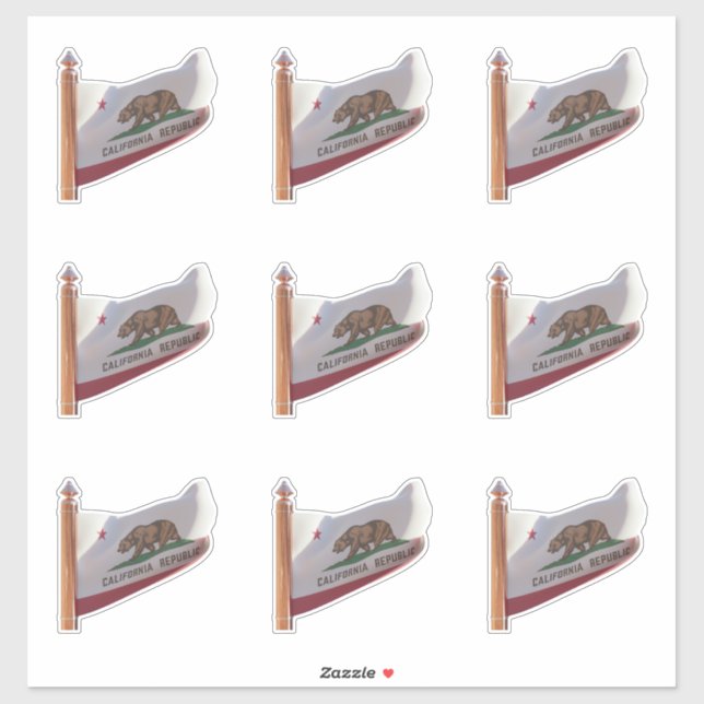 Adesivo Bandeira do Estado da Califórnia (Folha)