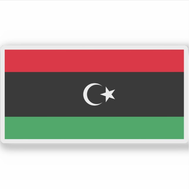 Adesivo Bandeira do Estado da Líbia (Frente)