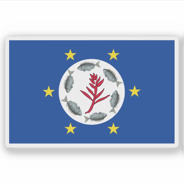 Adesivo Bandeira do Estado de Airai, Palau (Frente)