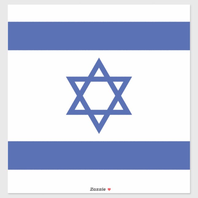 Adesivo Bandeira do Estado de Israel, Estrela de Davi Juda (Folha)