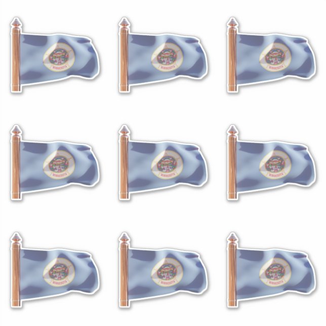 Adesivo Bandeira do Estado de Minnesota (Saída) (Frente)