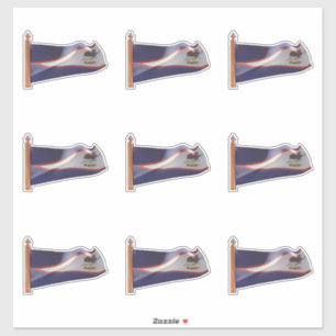 Adesivo Bandeira do Estado de Samoa Americana/Amerika Sāmo