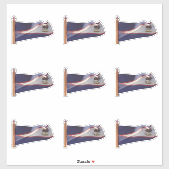 Adesivo Bandeira do Estado de Samoa Americana/Amerika Sāmo (Folha)