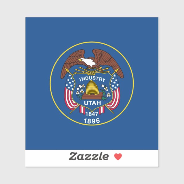 Adesivo Bandeira do Estado de Utah Design (Folha)