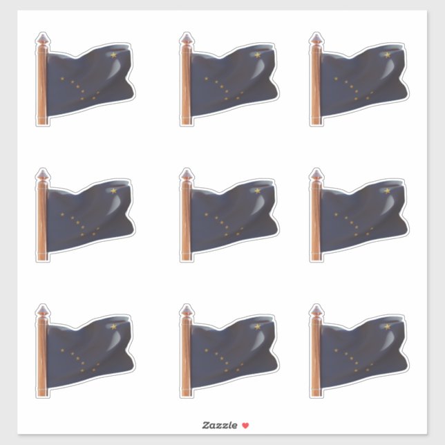 Adesivo Bandeira do Estado do Alasca (Folha)