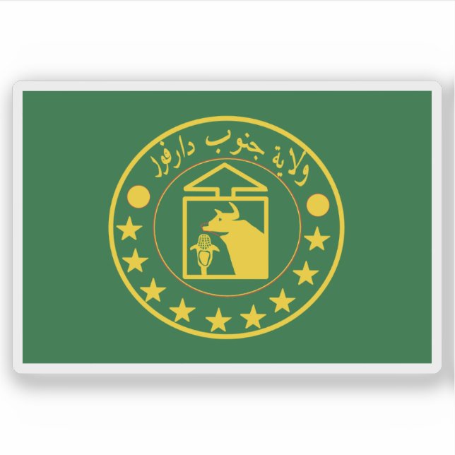 Adesivo Bandeira do Estado do Darfur do Sul, República do  (Frente)