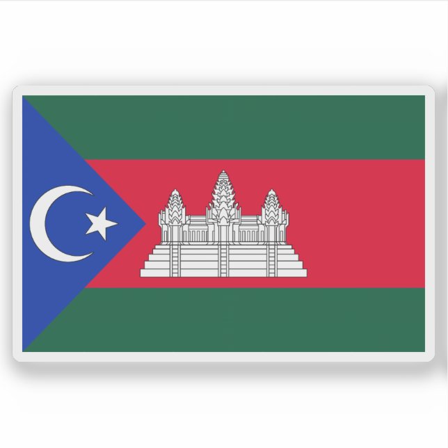 Adesivo Bandeira do grupo étnico Chams no Camboja (Frente)