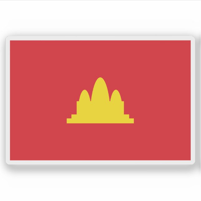 Adesivo Bandeira do Kampuchea Democrático, Camboja (1975-1 (Frente)