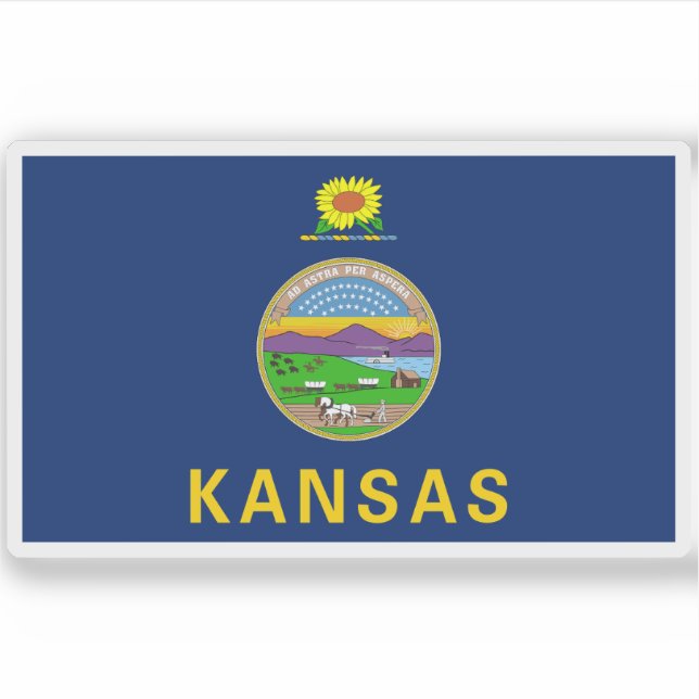 Adesivo Bandeira do Kansas (Frente)