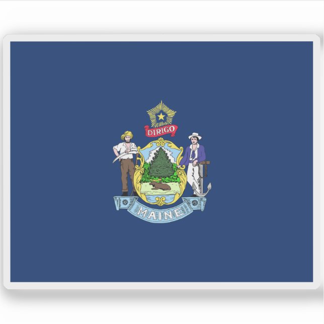 Adesivo Bandeira do Maine (Frente)