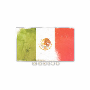 Adesivo Bandeira do México em estilo Grunge
