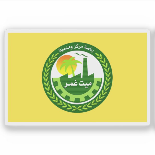 Adesivo Bandeira do Mit Ghamr, Egito (Frente)