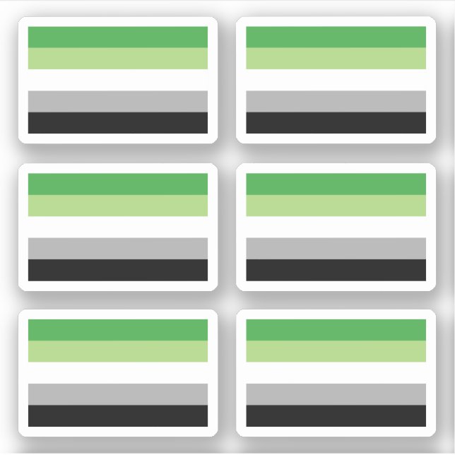 Adesivo Bandeira do Orgulho Aromântico (Frente)