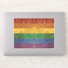 Adesivo Bandeira do Orgulho Art Déco | Arco-íris I Decalco