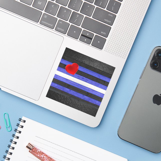 Adesivo Bandeira do orgulho de couro de SlipperyJoe azul r (Notebook com iPhone)