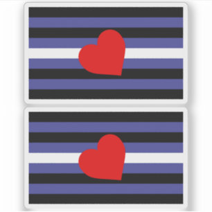 Adesivo Bandeira do Orgulho de Couro e Coração