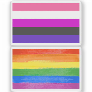 Adesivo Bandeira do Orgulho Gênero Fluido