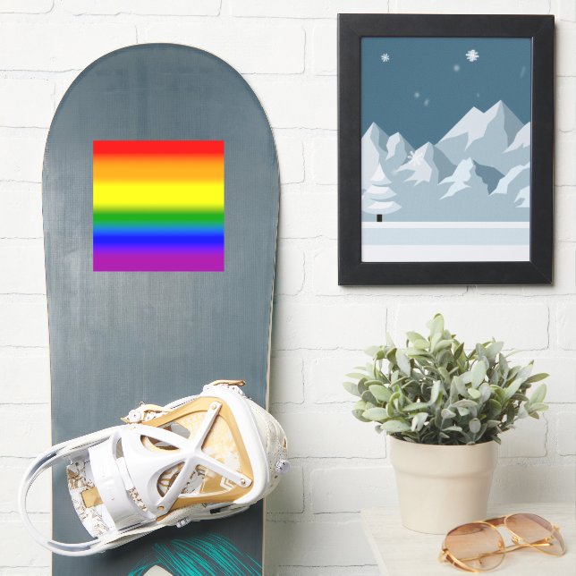 Adesivo Bandeira do Orgulho LGBTQ+ Gradiente Arco-íris - B (Prancha de snowboard)