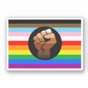 Adesivo Bandeira do Orgulho POC de Progresso LGBTQ+