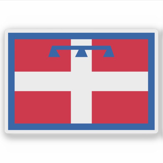 Adesivo Bandeira do Piemonte, Itália (Frente)