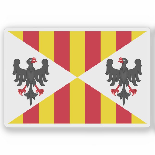 Adesivo Bandeira do Reino da Sicília (Malta, 1296-1410) (Frente)