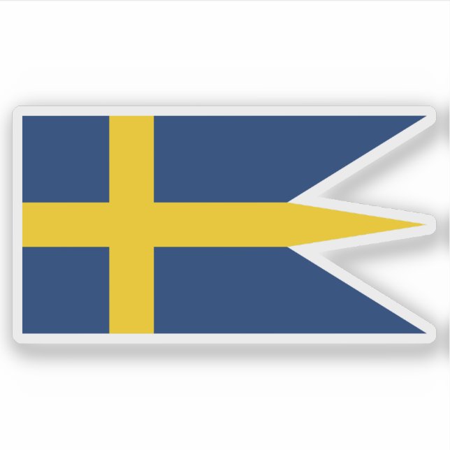 Adesivo Bandeira do Reino da Suecia (Império Sueco) (Frente)
