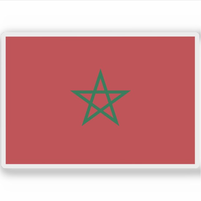Adesivo Bandeira do Reino de Marrocos (Frente)