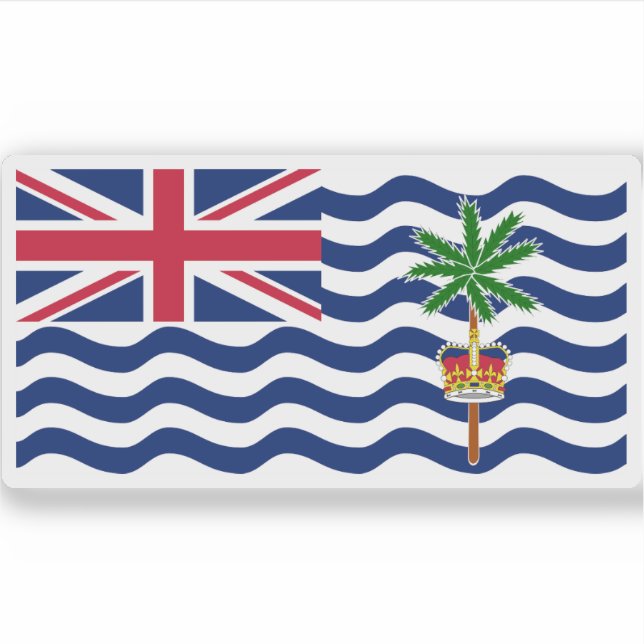 Adesivo Bandeira do Território Britânico do Oceano Índico, (Frente)
