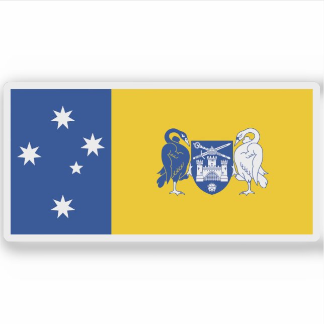 Adesivo Bandeira do Território da Capital Australiano, com (Frente)