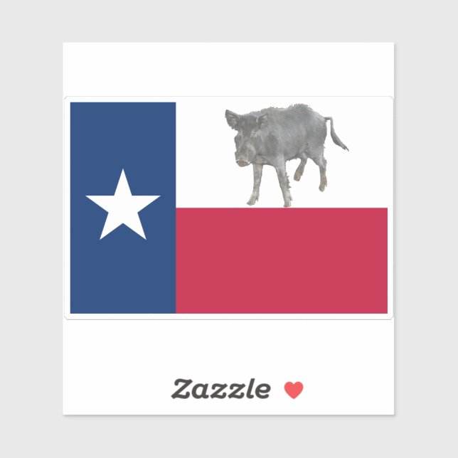 Adesivo Bandeira do Texas Wild Hog (Folha)